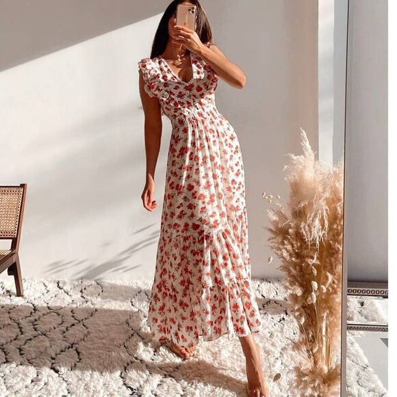 Zara Floral Print Dress Ruffled New - Picture 3 of 9